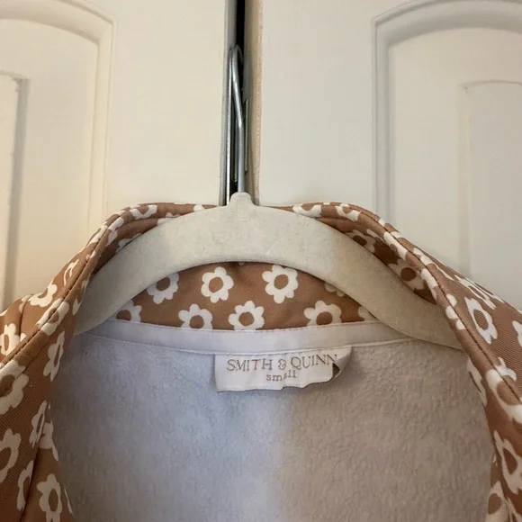 Quarter Zip Top - Retro Floral Fleece Lined Top by Smith & Quinn - Picture 4 of 6